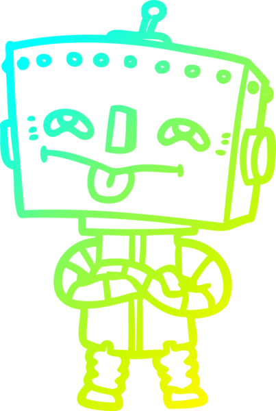 Bir insan tarafından çizilmiş soğuk gradyan robot çizimi