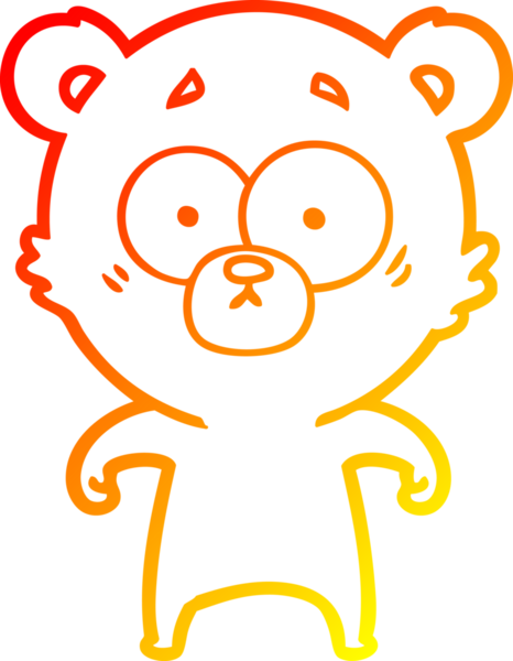 Bir insan tarafından çizilmiş bir ayı çizgi filminin sıcak gradyan çizimi