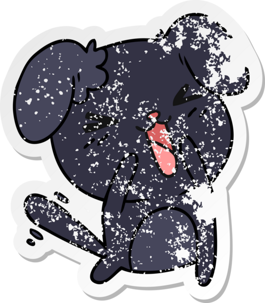 Bir insan tarafından çizilmiş sevimli kawaii köpeğinin serbest sticker 'ı.