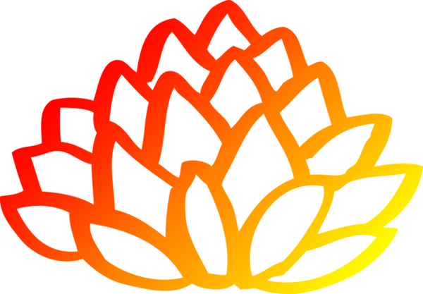 Bir insan tarafından çizilen çiçek açan bir nilüfer çiçeğinin sıcak çizgi çizimi