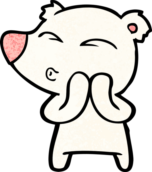 Bir insan tarafından çizilmiş kutup ayısı karikatürü