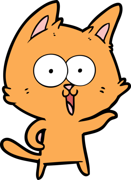 Bir insan tarafından çizilmiş komik çizgi film kedisi.