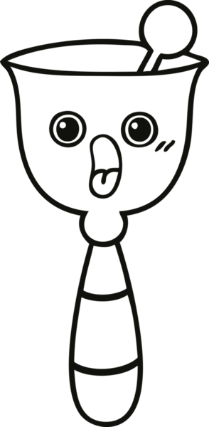 Bir insan tarafından çizilmiş okul çanının çizgi çizimi.