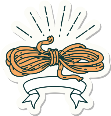 Bir insan tarafından çizilmiş dövme stili bir ip.