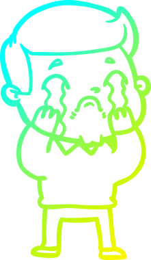 Bir insan tarafından çizilmiş ağlayan bir çizgi film karakteri çizimi.