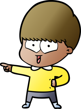 Bir insan tarafından çizilmiş mutlu çocuk çizgi filmi.