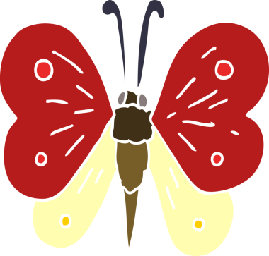 Bir insan tarafından çizilmiş karalama kelebeği.