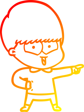 Bir insan tarafından çizilen mutlu bir çocuğun sıcak çizgi çizimi.