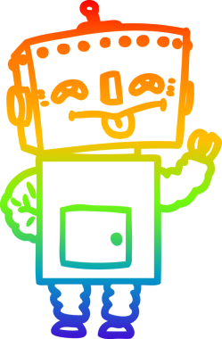 gökkuşağı gradyan çizgisi bir insan tarafından çizilmiş robot çizgi