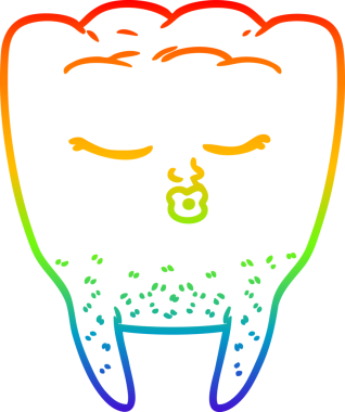 Bir insan tarafından çizilen çizgi film dişinin gradyan çizimi.