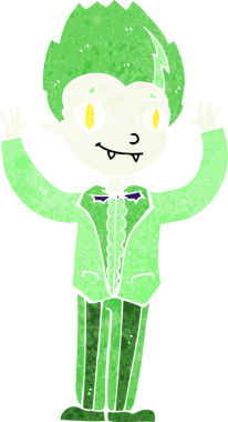 Bir insan tarafından çizilmiş vampir çocuk.