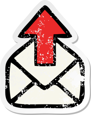 Bir insan tarafından çizilmiş şirin bir e-posta yazısının sıkıntılı çıkartması.