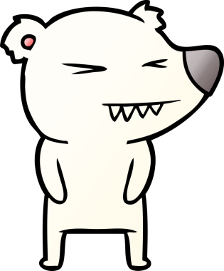 Bir insan tarafından çizilmiş kızgın kutup ayısı çizgi filmi.