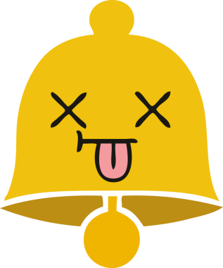 Bir insan tarafından çizilmiş eski bir çanın düz rengi