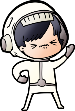 Bir insan tarafından çizilmiş kızgın uzay kızı.