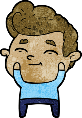 Bir insan tarafından çizilmiş mutlu çizgi film adamı.