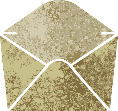 Bir insan tarafından çizilmiş retro illüstrasyon tarzı tuhaf karikatür zarfı