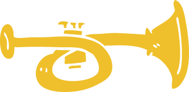 Bir insan tarafından çizilmiş karikatür pirinç kornası.