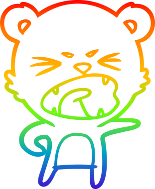 Bir insan tarafından çizilmiş kızgın bir çizgi film ayısının çizimi.