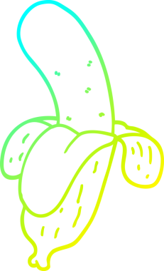 Bir insan tarafından çizilmiş bir muzun soğuk gradyan çizimi