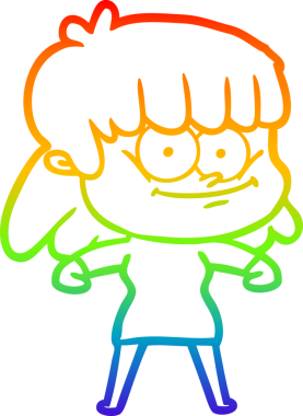 Bir insan tarafından çizilmiş gülümseyen bir karikatür çizimi.