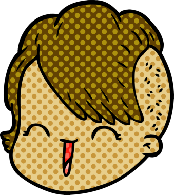 Bir insan tarafından çizilmiş bir kadın yüzü.