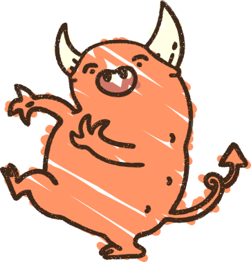 Bir insan tarafından çizilen Dans Eden Şeytan Tebeşiri