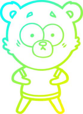 Şaşırmış bir kutup ayısının insan tarafından çizilmiş soğuk gradyan çizgisi.