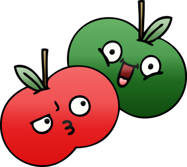 Bir insan tarafından çizilmiş elmaların gölgeli çizimi