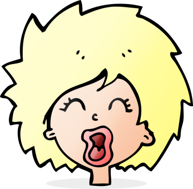 Bir insan tarafından çizilmiş bir karikatür kadın çığlık atıyor.