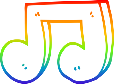 Bir insan tarafından çizilmiş bir karikatür çiziminin gökkuşağı gradyanı