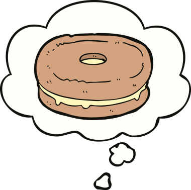 Bir insan tarafından çizilmiş düşünce balonlu bisküvi.