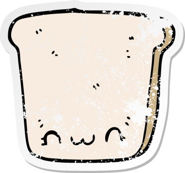 Bir insan tarafından çizilmiş bir ekmek diliminin sıkıntılı çıkartması.