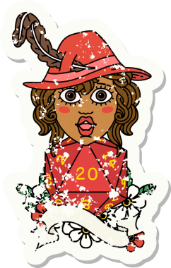 Bir insan tarafından çizilmiş 20 zarlı Retro Dövme Tarzı insan ozanı