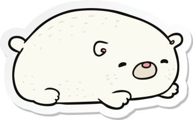 Bir insan tarafından çizilmiş kutup ayısının çıkartması.