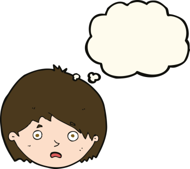 Bir insan tarafından çizilmiş düşünce baloncuğu olan mutsuz bir çocuk.