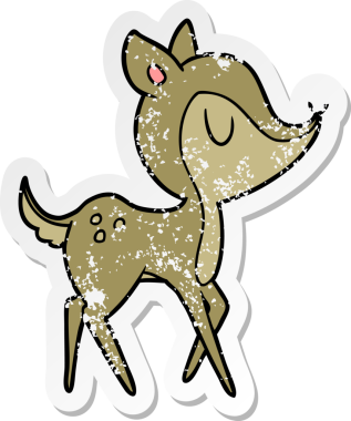 Bir insan tarafından çizilmiş, kederli bir karikatür çıkartması.