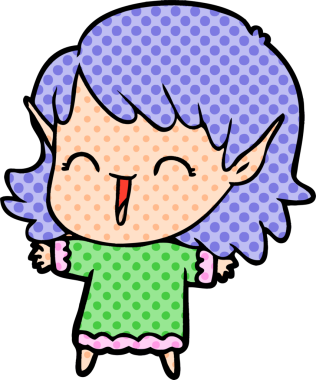 Bir insan tarafından çizilmiş bir elf kızı.