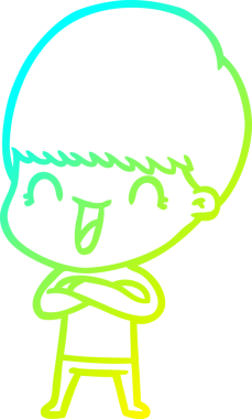 Bir insan tarafından çizilmiş mutlu çizgi film çocuğu çizimi.