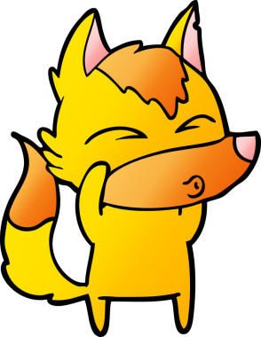 Bir insan tarafından çizilmiş tilki çizgi film karakteri