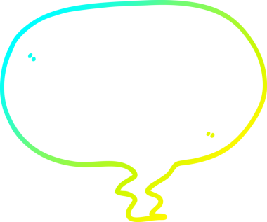 Bir insan tarafından çizilmiş bir çizgi film konuşma baloncuğunun soğuk gradyan çizimi