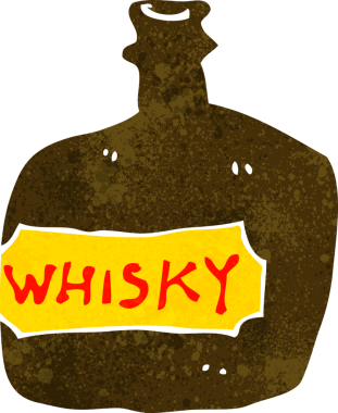 Bir insan tarafından çizilmiş viski kavanozu.
