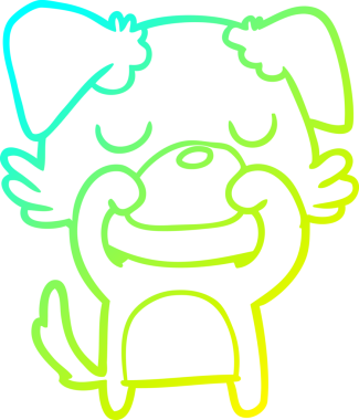 Bir insan tarafından çizilen çizgi film köpeğinin soğuk gradyan çizgisi.