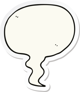 Bir insan tarafından çizilmiş bir karikatür konuşma balonunun etiketi.