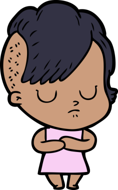 Bir insan tarafından çizilmiş karikatür kadın.