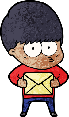 Bir insan tarafından çizilmiş sinirli çizgi film çocuğu.