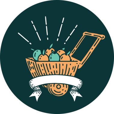 Bir insan tarafından çizilmiş elma dövmelerinin simgesi.