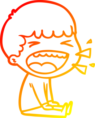 Bir insan tarafından çizilmiş gülen adamın sıcak çizgi çizimi.