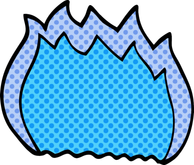 Bir insan tarafından çizilmiş mavi alev karalaması