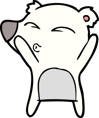 Bir insan tarafından çizilmiş kutup ayısı karikatürü